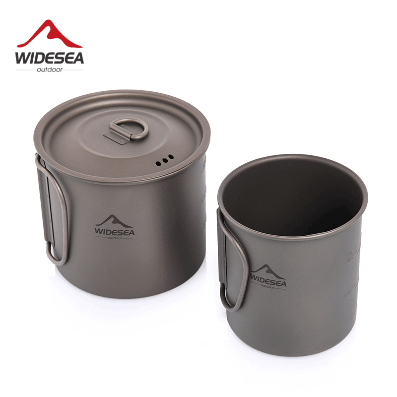 Quechua Camping Cooking Set - แก้วไทเทเนียม Widesea สำหรับแคมป์ปิ้ง ชุดภาชนะสำหรับนักท่องเที่ยว อุปกรณ์ปิกนิก อุปกรณ์ครัวกลางแจ้ง
