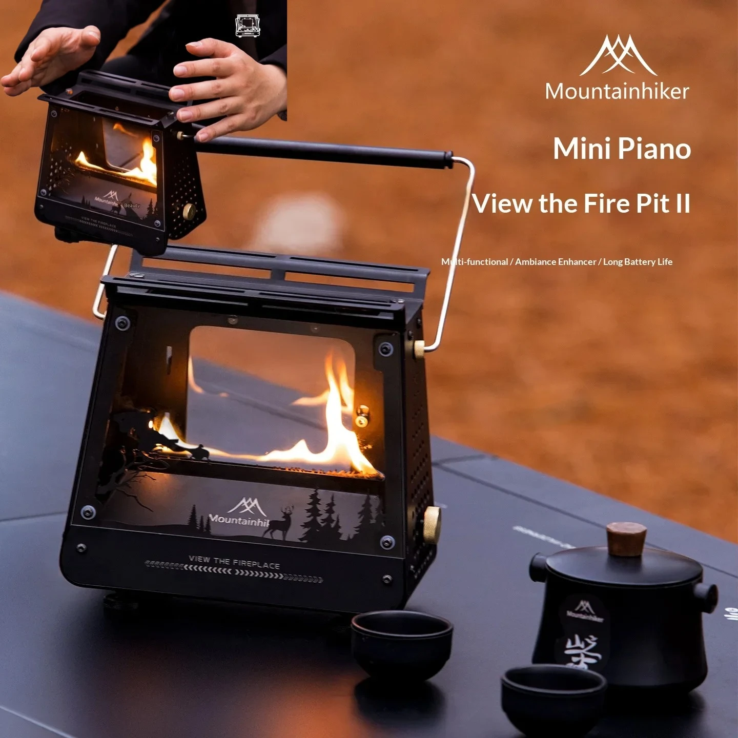 Camping Cooking Tent - เตาไฟพกพา MOUNTAINHIKER สำหรับทำอาหารกลางแจ้ง บาร์บีคิว เตาผิงในเต็นท์ และให้ความร้อนด้วยเปลวไฟ