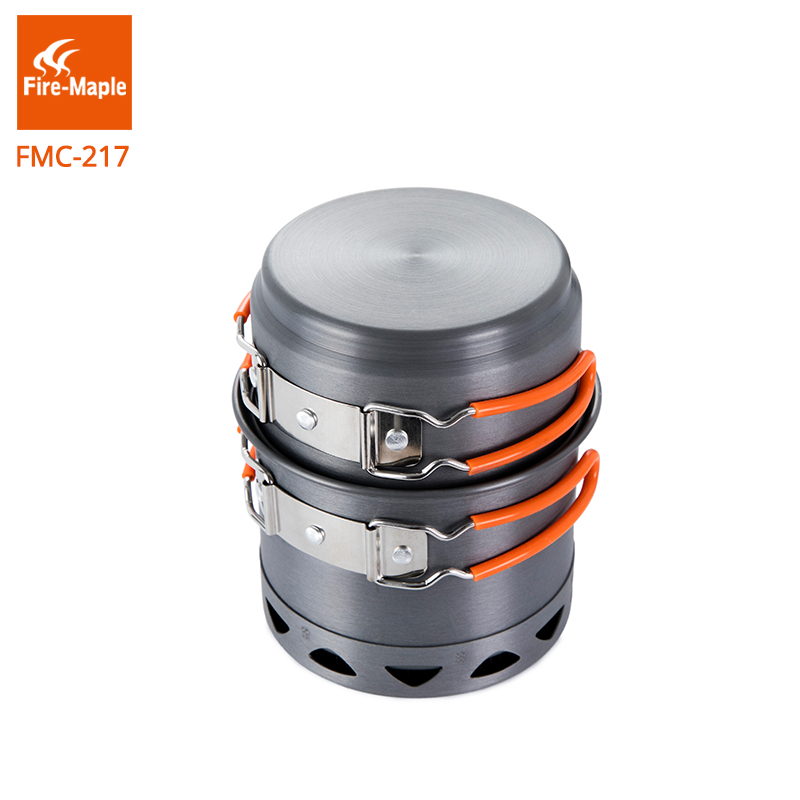 Camping Cooking On Fire - Fire Maple ชุดเครื่องครัวกลางแจ้งขนาดกะทัดรัดพับได้ความร้อน Exchang หม้อ FMC-217