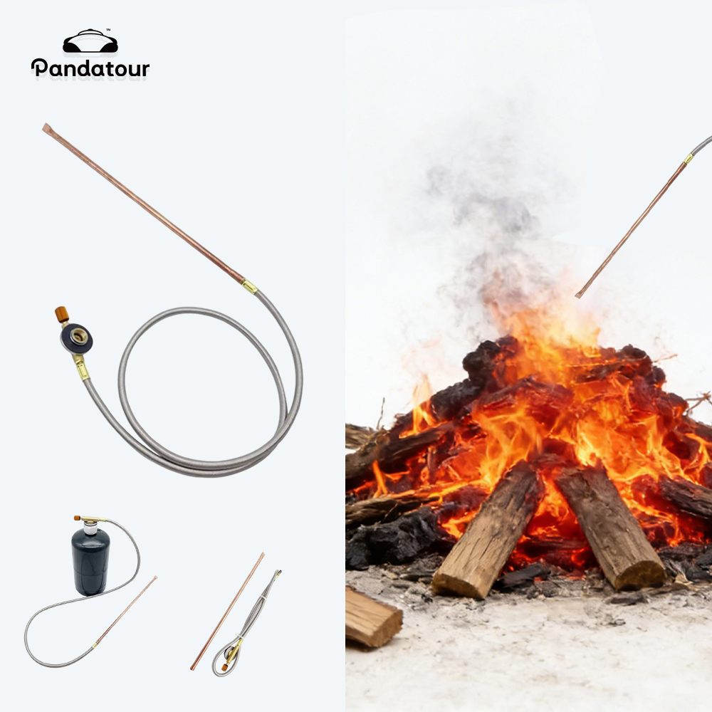 Camping Cooking Fire Stove - ปืนพ่นไฟจุดถ่านแบบพกพา Pandatour สำหรับบาร์บีคิวกลางแจ้ง แคมป์ปิ้ง เตาไม้ และจุดไฟแบบพกพา
