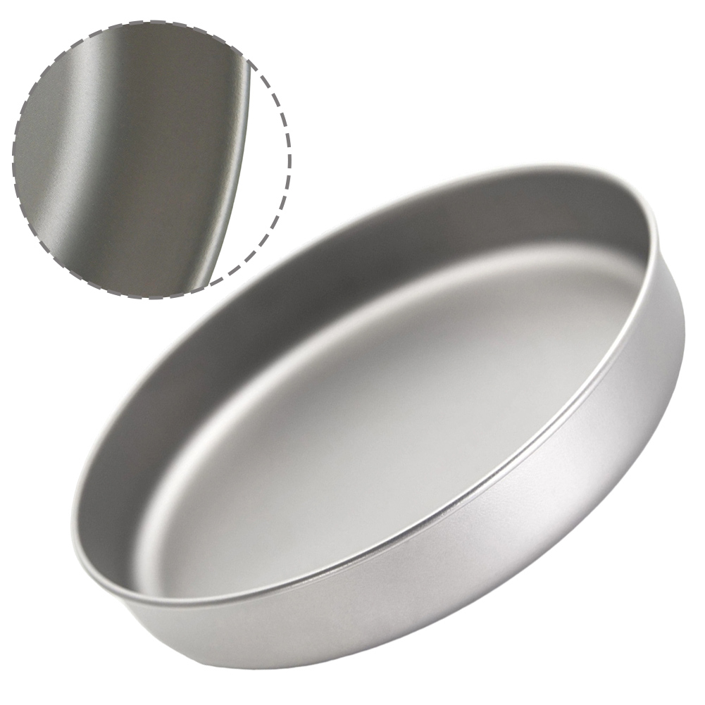 Camping Cooking Frying Pan - กระทะไทเทเนียมบริสุทธิ์น้ำหนักเบาพิเศษ สำหรับตั้งแคมป์ เดินป่า ใช้เป็นภาชนะบนโต๊ะอาหาร อุปกรณ์ทำอาหาร ปิกนิก