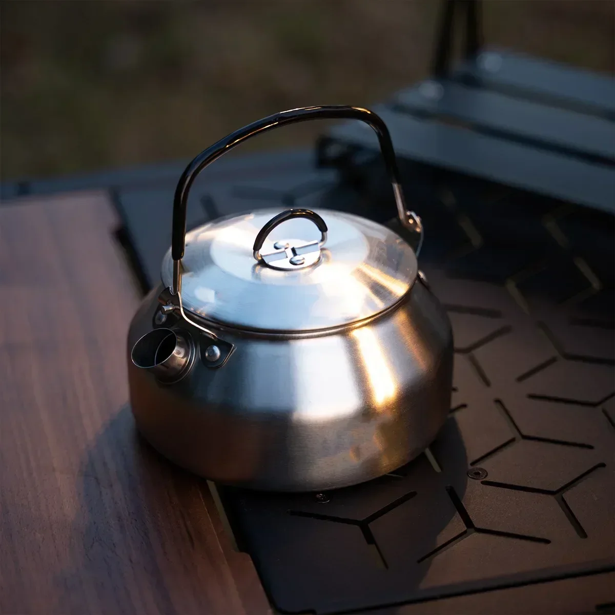 Camping Cooking Pot Stainless Steel - กาต้มน้ําสแตนเลส 0.8L แบบพกพา ULTRA LIGHT กาต้มน้ําเดินป่ากาแฟกลางแจ้งหม้อ