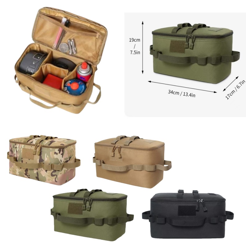 Camping Cooking Utensil Bag - กระเป๋ากลางแจ้ง Camping Storage Bag อุปกรณ์ทําอาหาร Organizer