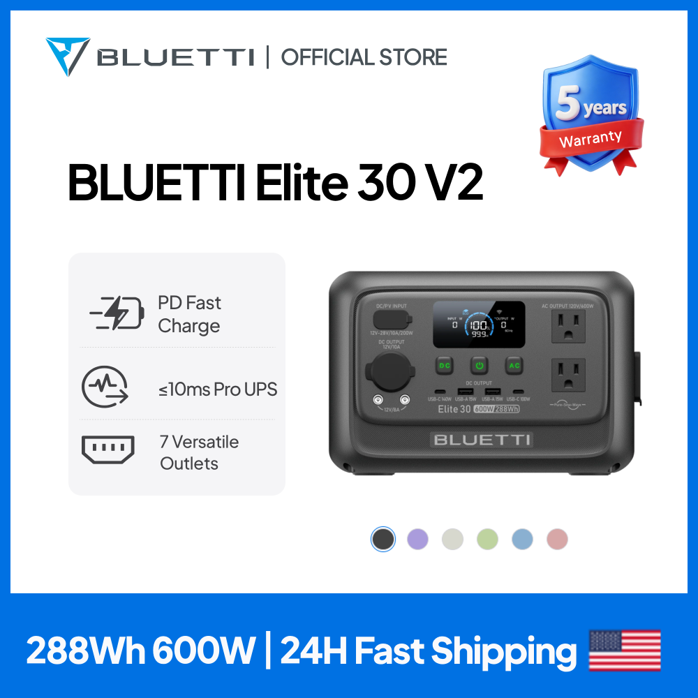 Camping Cooking Utensils Kit - 【รุ่นใหม่】BLUETTI Elite 30 V2 สถานีไฟฟ้าพกพา 288Wh