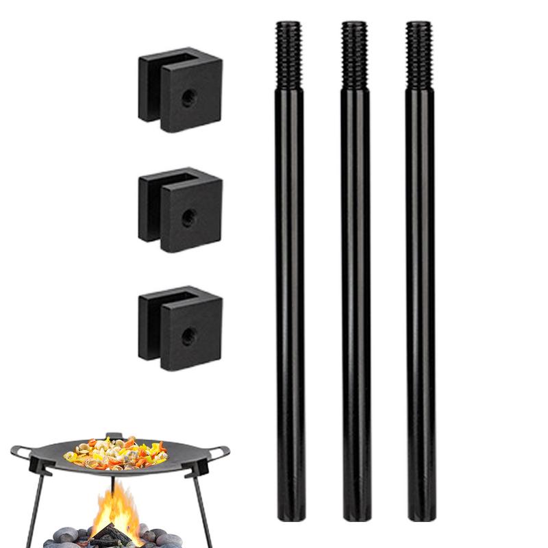 Camping Cooking Fire Stove - Camping ขาตั้งกล้องสําหรับทําอาหารกลางแจ้ง Fire Pit ขาตั้งกล้องอลูมิเนียมที่ถอดออกได้ปรับความสูงขาตั้งกล้องย่างสําหรับ Campfire
