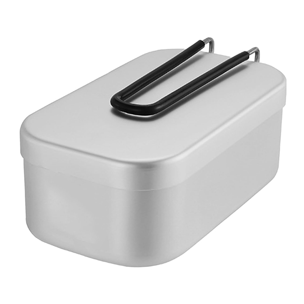 Camping Cooking Kits - 800ML อลูมิเนียมกล่องอาหารกลางวันกลางแจ้ง Camping เครื่องครัวบนโต๊ะอาหารพับจับกล่องปิคนิคทําอาหารกล่อง Bento สําหรับเดินป่า