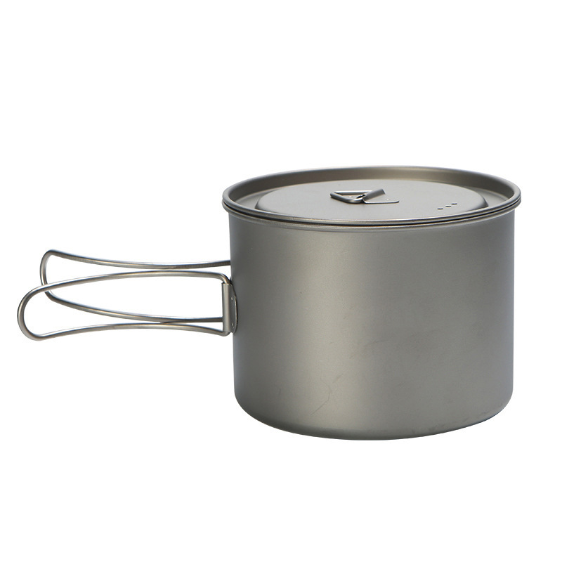 Camping Cooking System - หม้ออาหารปิคนิคไทเทเนียม750มล. 900มล. แขวนกลางแจ้ง panci camping แบบพกพา
