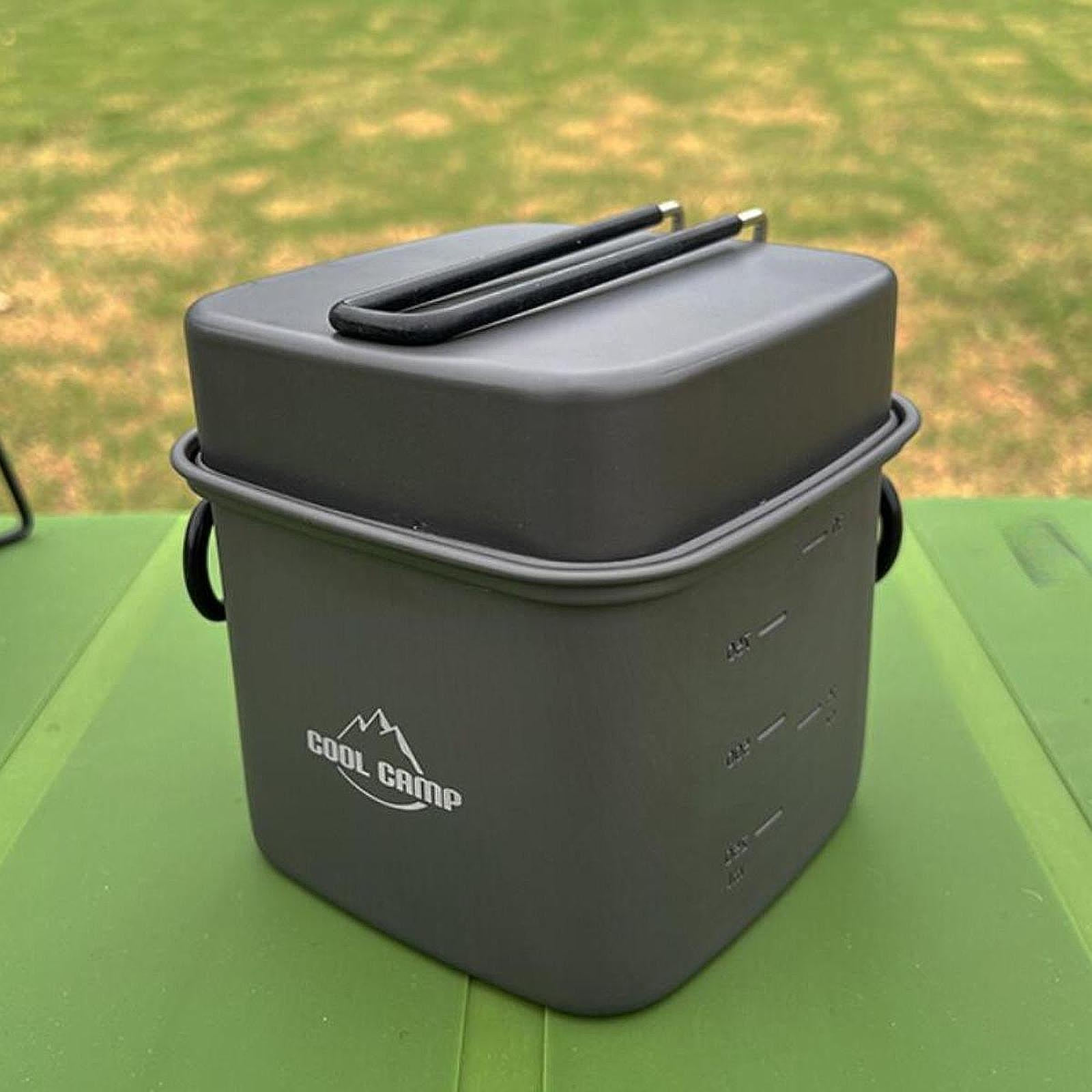 Camping Cooking Pots And Pans Set - ชุดเครื่องครัวสำหรับตั้งแคมป์ กระทะทอด น้ำหนักเบา สำหรับเดินทาง แคมป์ปิ้ง เดินป่า