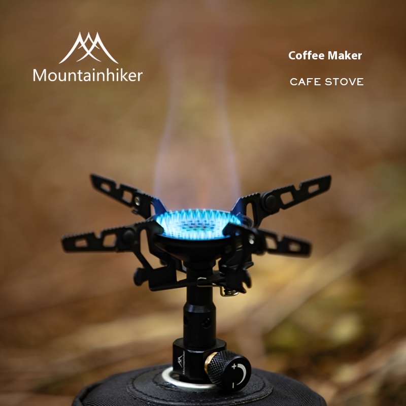 Camping Cooking Set Lightweight - เตากาแฟแบบพกพาสำหรับตั้งแคมป์ปิกนิกกลางแจ้ง เตาขนาดเล็ก เหมาะสำหรับการตั้งแคมป์ เตาขนาดเล็กน้ำหนักเบา หัวเตาขนาดเล็ก เตาบิวเทน