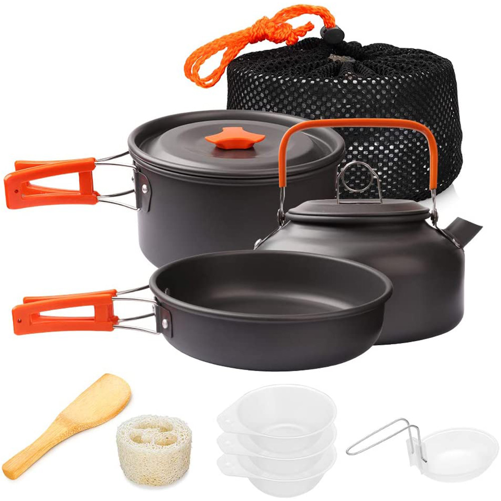 Camping Cooking Kits - 1 ชิ้น/1 เซ็ตชุดเครื่องครัวตั้งแคมป์กลางแจ้งชุดทําอาหารอลูมิเนียมอุปกรณ์กลางแจ้งหม้อท่องเที่ยวบนโต๊ะอาหารห้องครัวเดินป่าปิคนิคบาร์บีคิว