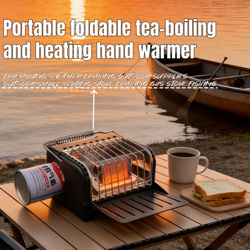 Camping Cooking Set Lightweight - เตาแก๊สแคมป์ปิ้ง 1200W เตาพกพาขนาดเล็ก เครื่องทำความร้อนสำหรับเดินป่า ทำอาหาร ท่องเที่ยว