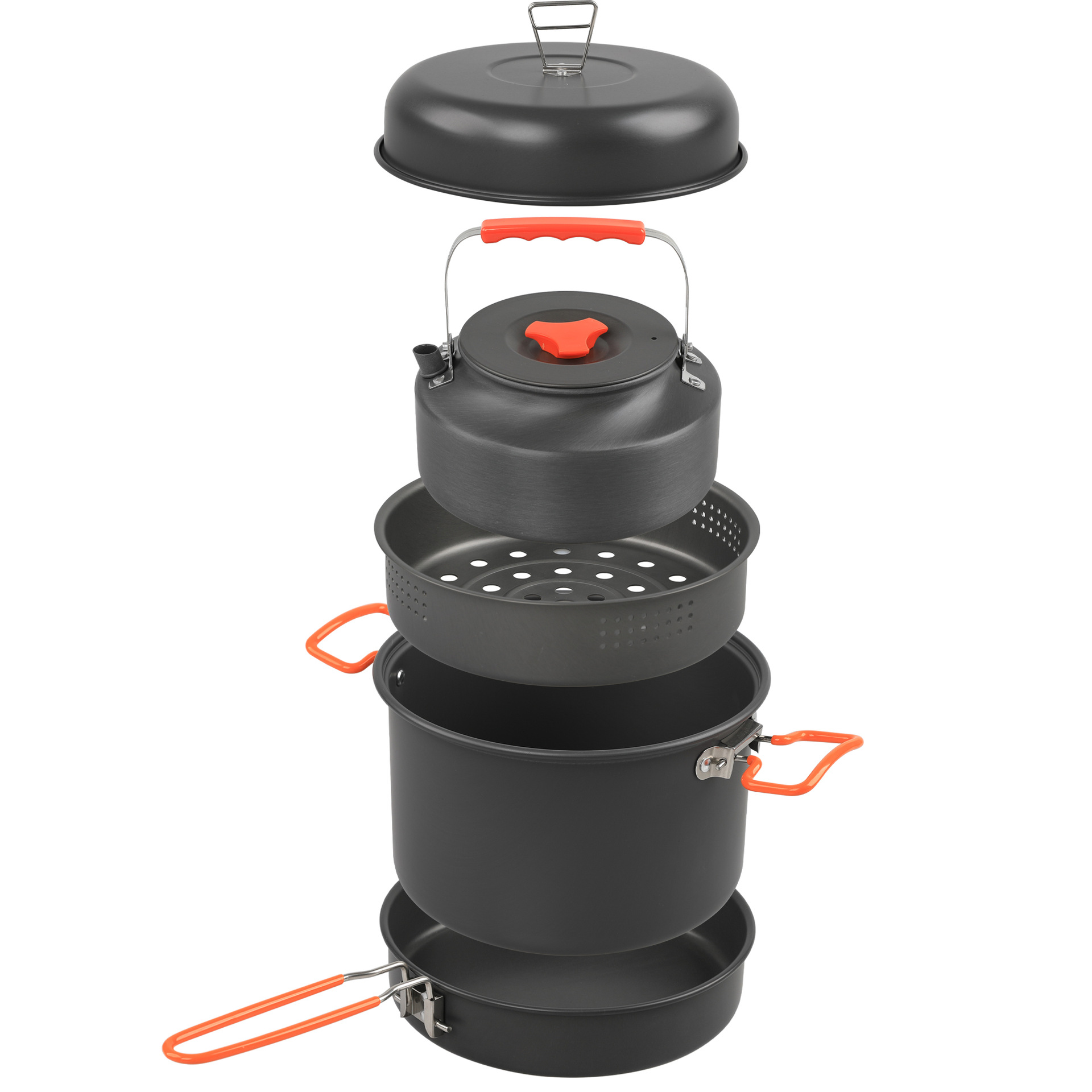 Camping Cooking Pots And Pans Set - ชุดหม้อนึ่งหม้ออาหารสำหรับตั้งแคมป์และตั้งแคมป์กลางแจ้ง set Alat masak