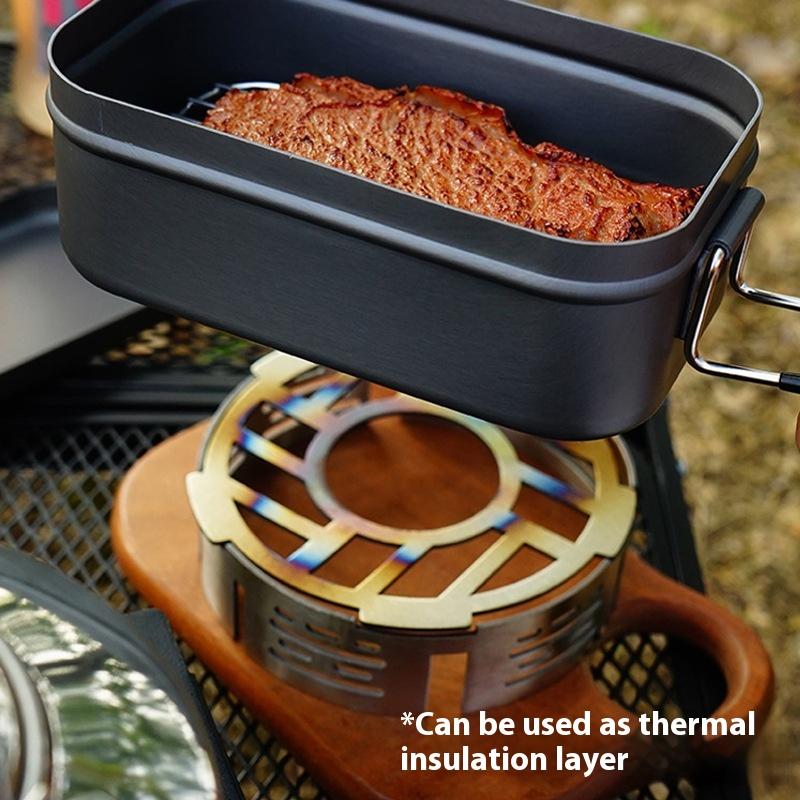 Camping Cooking Ring - เตาแก๊สกลางแจ้งพร้อมแผ่นกันลมแบบพกพา แหวนกันลมสำหรับเตาแคมป์ปิ้ง ทนความร้อนสูง อุปกรณ์ทำอาหารสำหรับแคมป์ปิ้งและปิกนิก