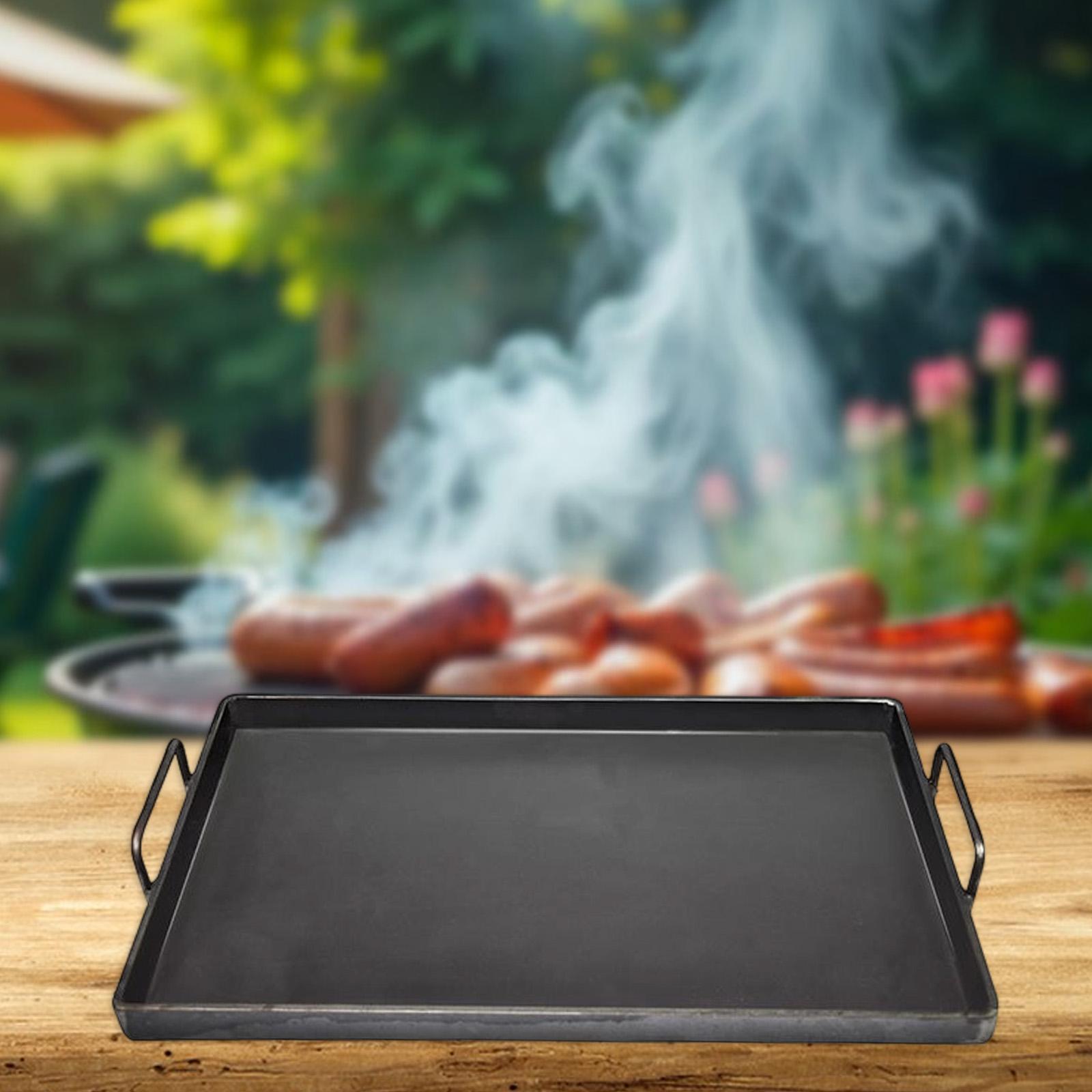 Camping Cooking Frying Pan - กระทะเหล็กหล่อ 1 ชิ้น สำหรับทำอาหาร ย่าง ทอด