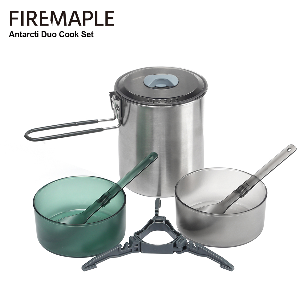 Quechua Camping Cooking Set - ชุดทำอาหารแคมป์ปิ้ง Fire-Maple Antarcti Duo หม้อสแตนเลส 1.6