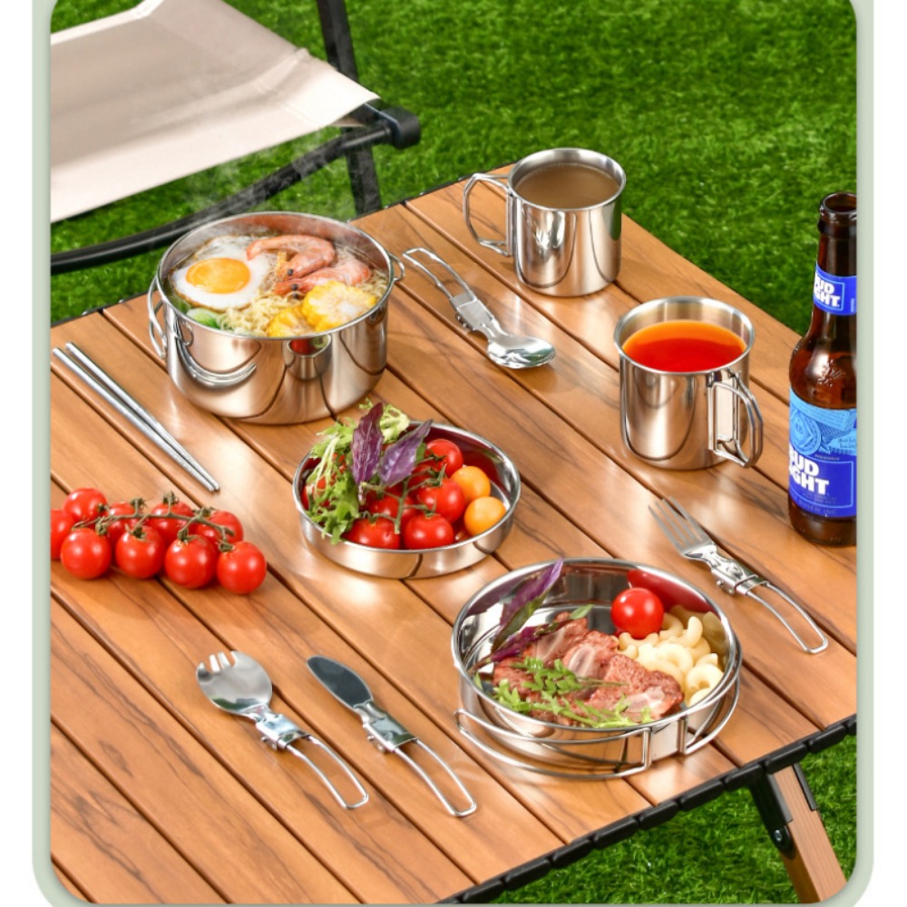 12PCS Adventure Camp Cook Set  - Camping Cooking Pots And Pans Set บทวิจารณ์และราคา