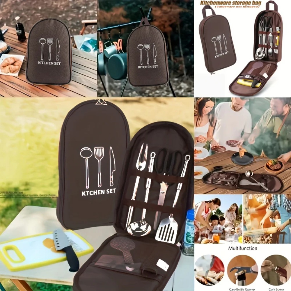 กระเป๋าใส่เครื่องครัวแบบพกพาสำ - Camping Cooking Utensil Bag บทวิจารณ์และราคา