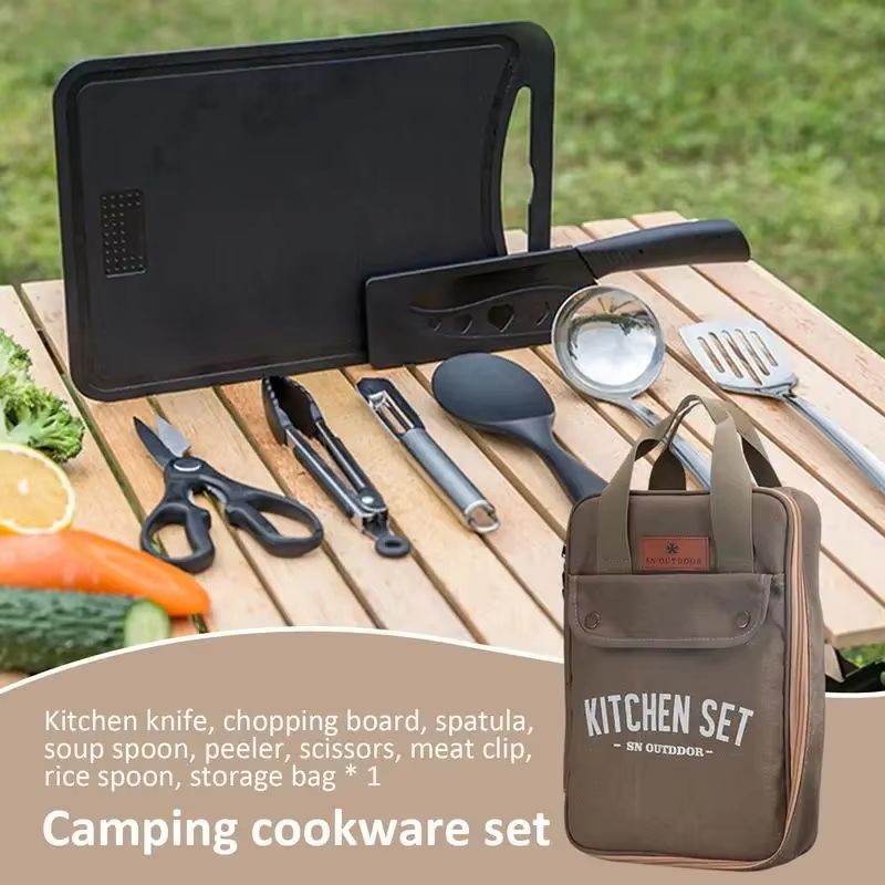ชุดเครื่องครัวแคมป์ปิ้ง 8 ชิ้น - Camping Cooking Kits บทวิจารณ์และราคา