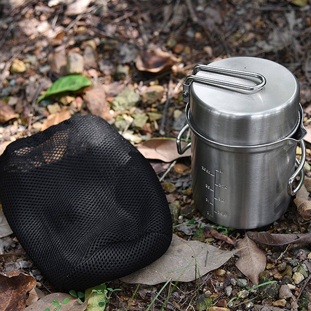 ชุดเครื่องครัวแคมป์ปิ้งสแตนเลส - Camping Cooking Pot Stainless Steel บทวิจารณ์และราคา