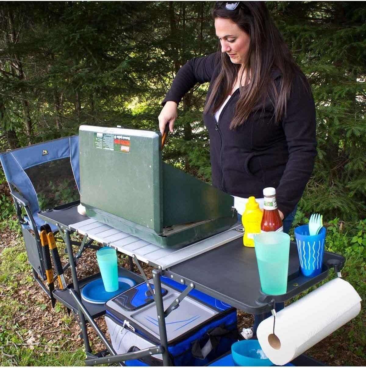 โต๊ะครัวพับได้แบบพกพาสำหรับตั้ - Camping Cooking บทวิจารณ์และราคา