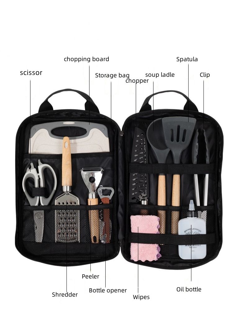 ชุดอุปกรณ์ทำอาหารสำหรับตั้งแคม - Camping Cooking Utensil Bag บทวิจารณ์และราคา