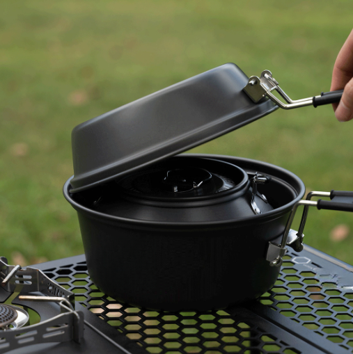 ชุดเครื่องครัวแคมป์ปิ้งอลูมิเน - Camping Cooking Pots And Pans Set บทวิจารณ์และราคา