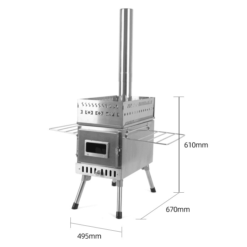 เตาเผาไม้พับได้สแตนเลสแบบพกพาส - Camping Cooking Fire Stove บทวิจารณ์และราคา