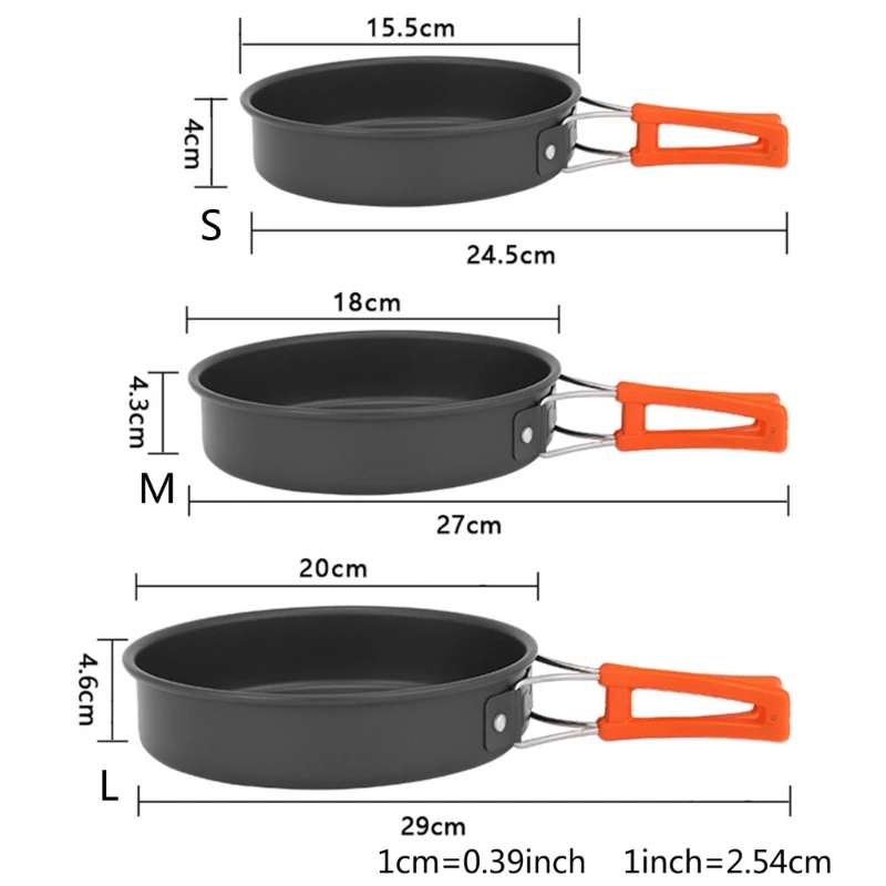 กระทะแบบพกพากระทะนอนสติ๊กแบบกะ - Camping Cooking Set Lightweight บทวิจารณ์และราคา