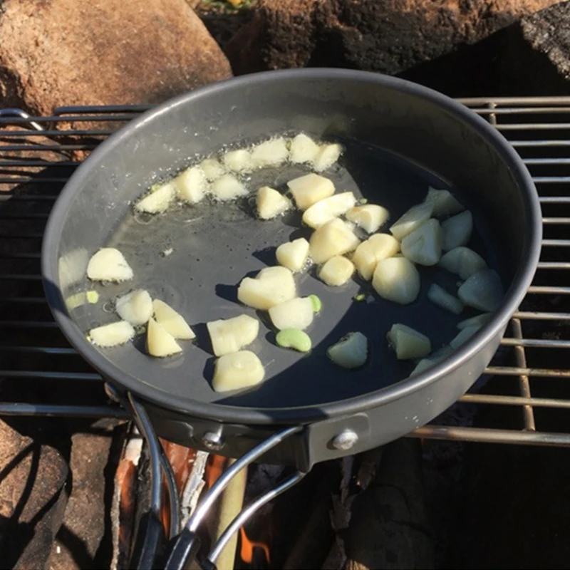 กระทะแบบพกพากระทะนอนสติ๊กแบบกะ - Camping Cooking Set Lightweight บทวิจารณ์และราคา
