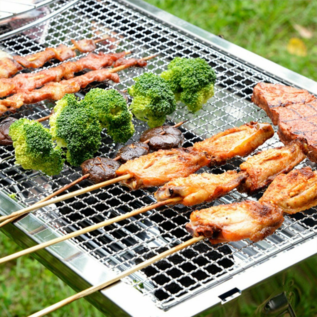 ตะแกรงย่างบาร์บีคิวสำหรับตั้งแ - Camping Cooking Vegetables บทวิจารณ์และราคา
