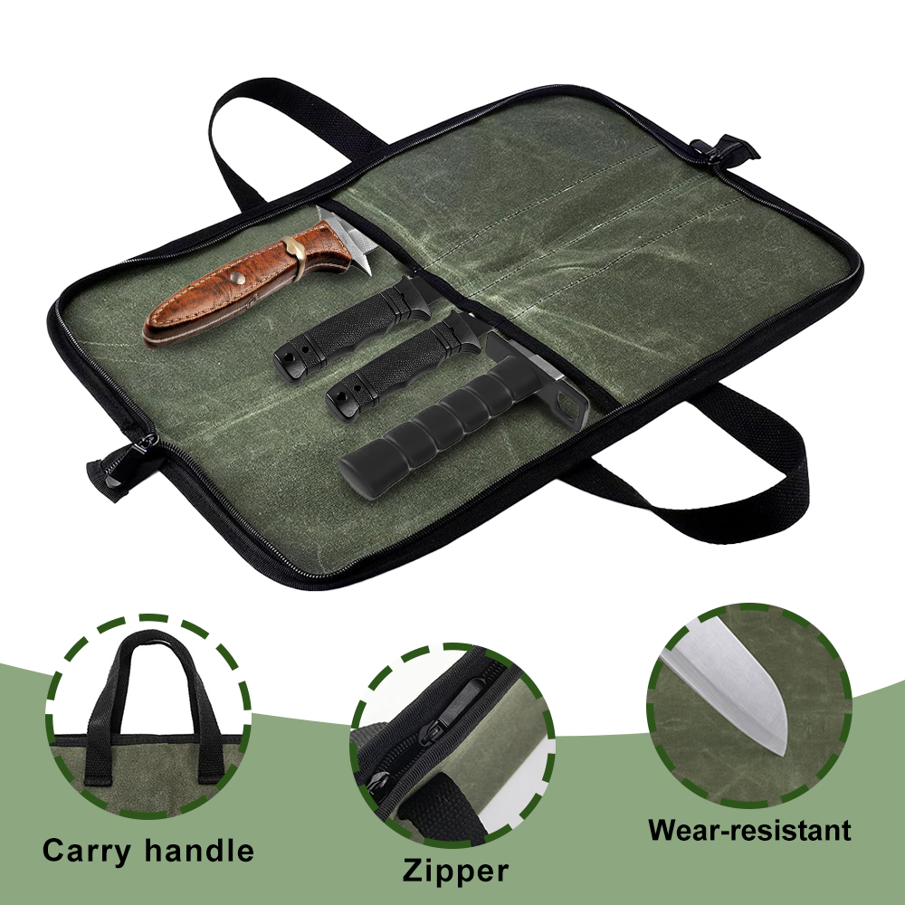 กระเป๋าใส่มีดผ้าแคนวาสเคลือบแว - Camping Cooking Utensil Bag บทวิจารณ์และราคา