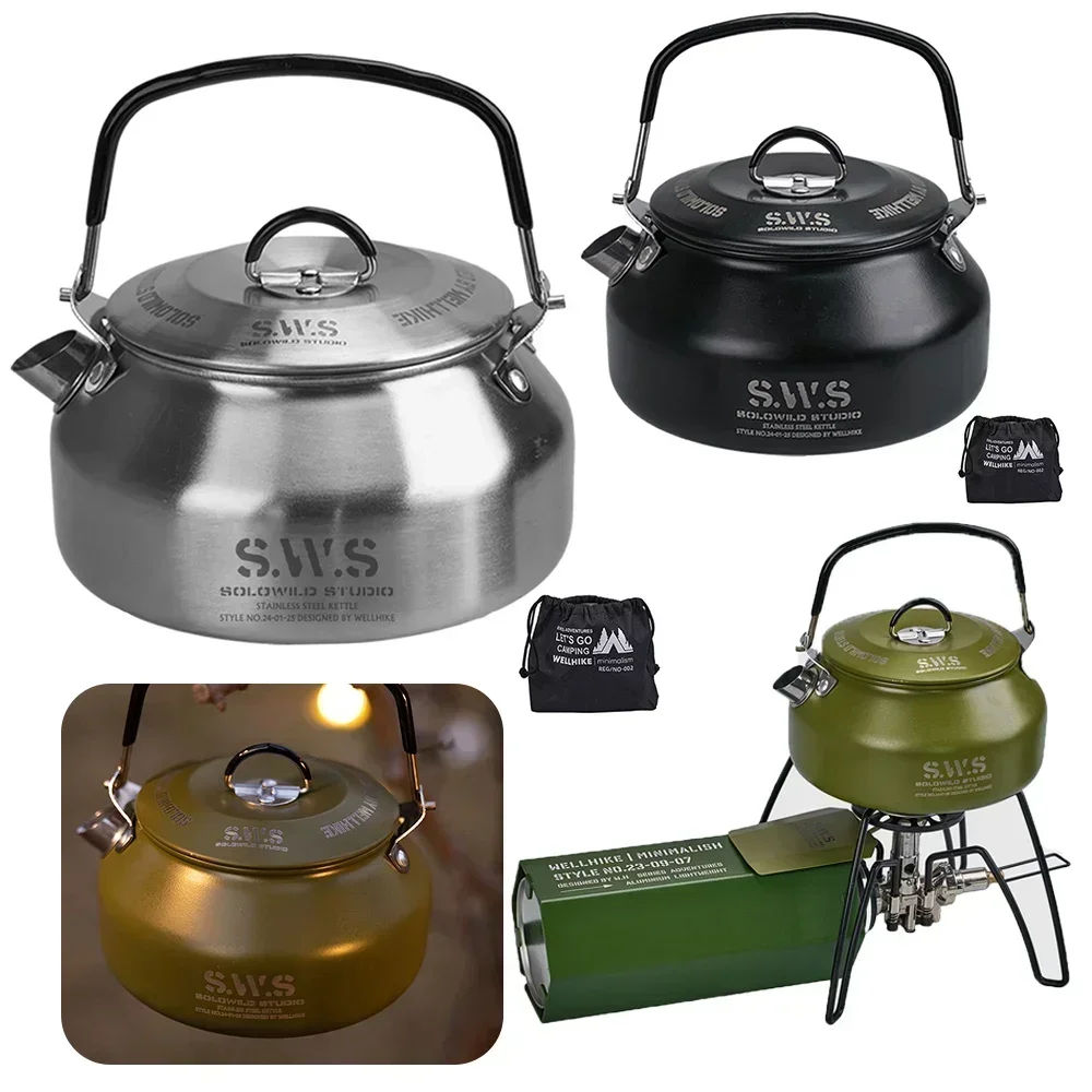 กาต้มน้ําสแตนเลส 0.8L แบบพกพา  - Camping Cooking Pot Stainless Steel บทวิจารณ์และราคา