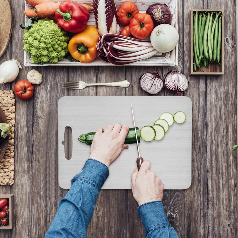 เขียงสเตนเลส 304 สองชั้น สำหรั - Camping Cooking Vegetables บทวิจารณ์และราคา