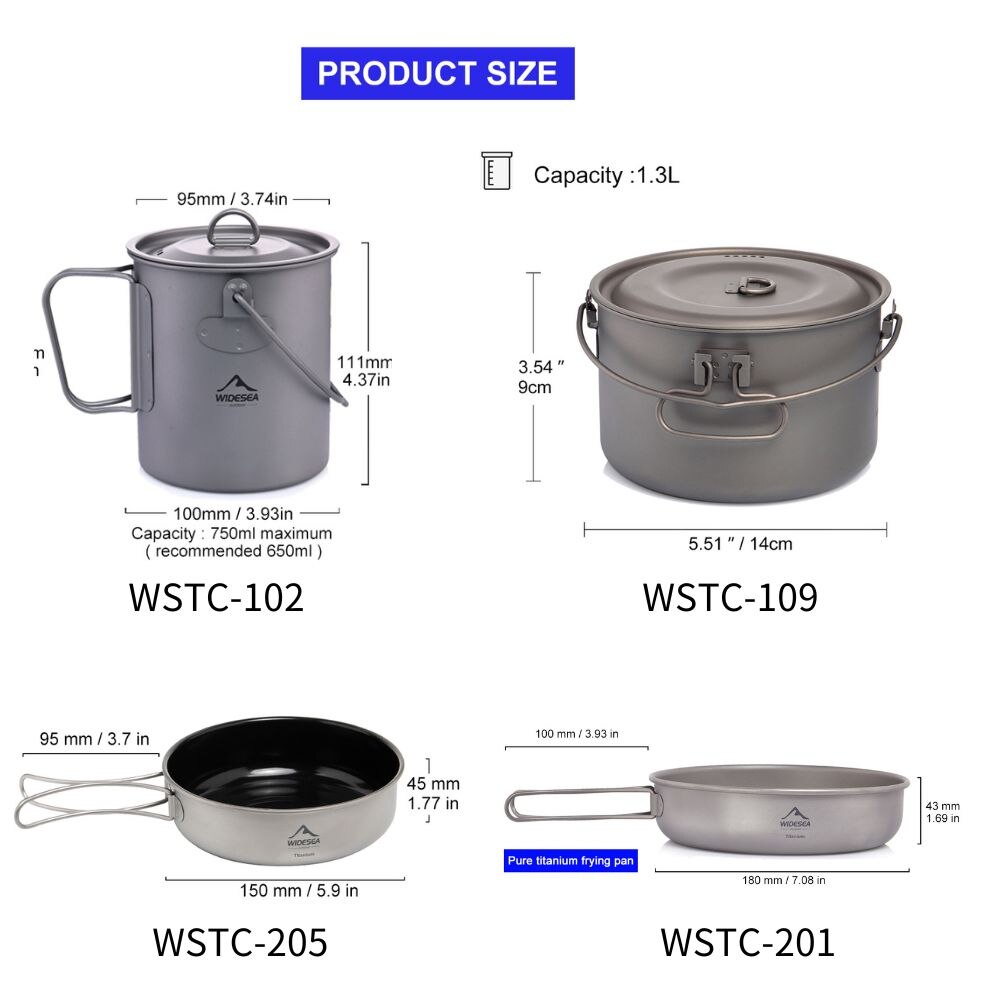 ชุดเครื่องครัวไทเทเนียมสำหรับต - Camping Cooking Pots And Pans Set บทวิจารณ์และราคา