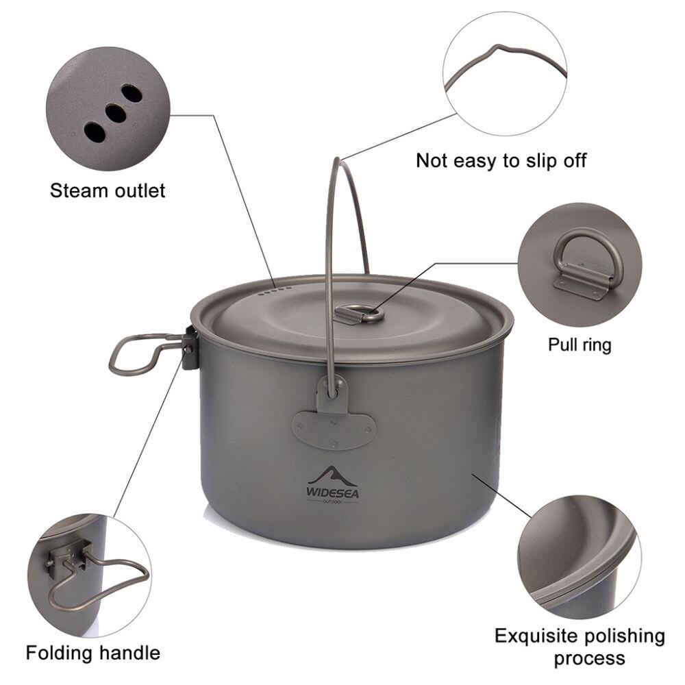 ชุดเครื่องครัวไทเทเนียมสำหรับต - Camping Cooking Pots And Pans Set บทวิจารณ์และราคา