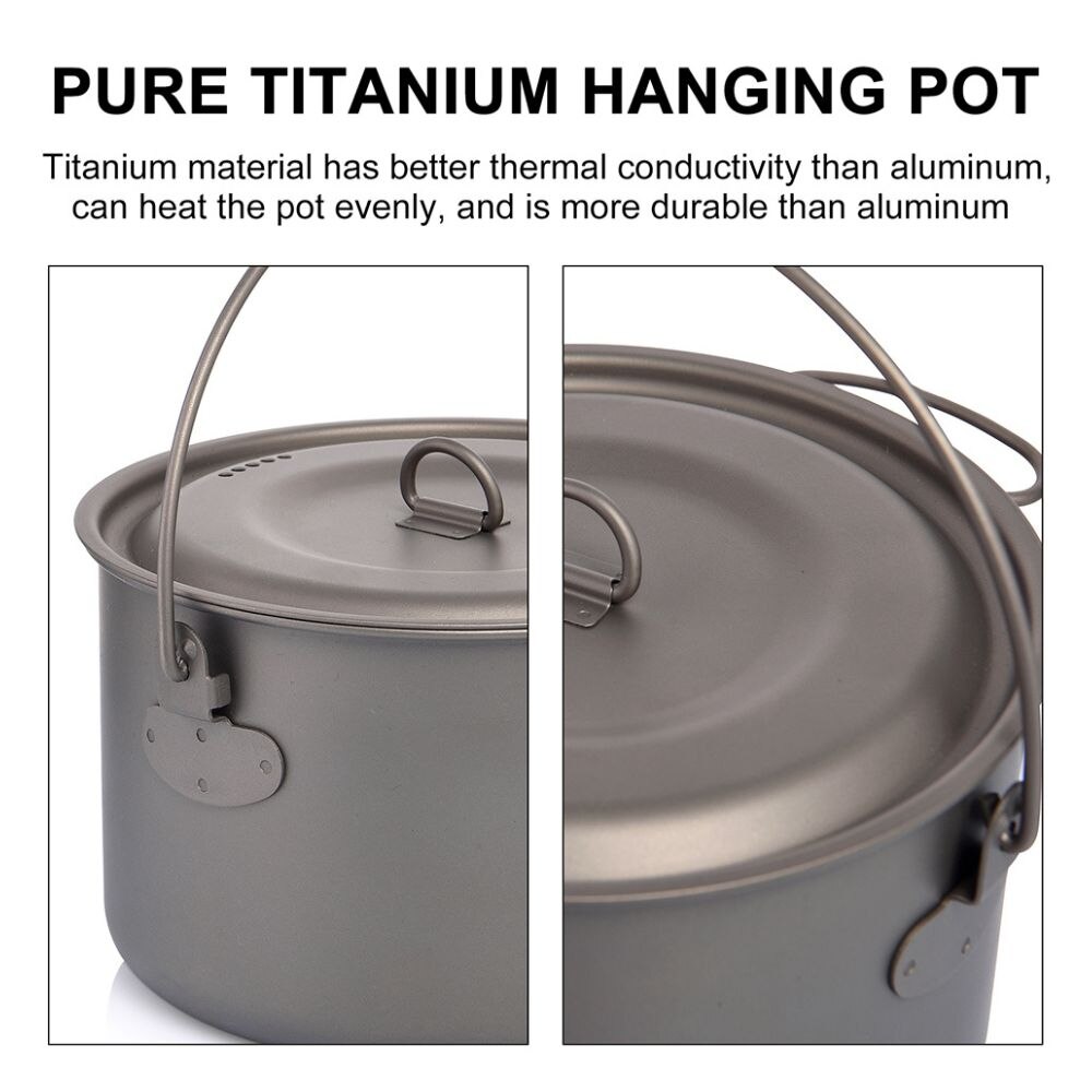 ชุดเครื่องครัวไทเทเนียมสำหรับต - Camping Cooking Pots And Pans Set บทวิจารณ์และราคา