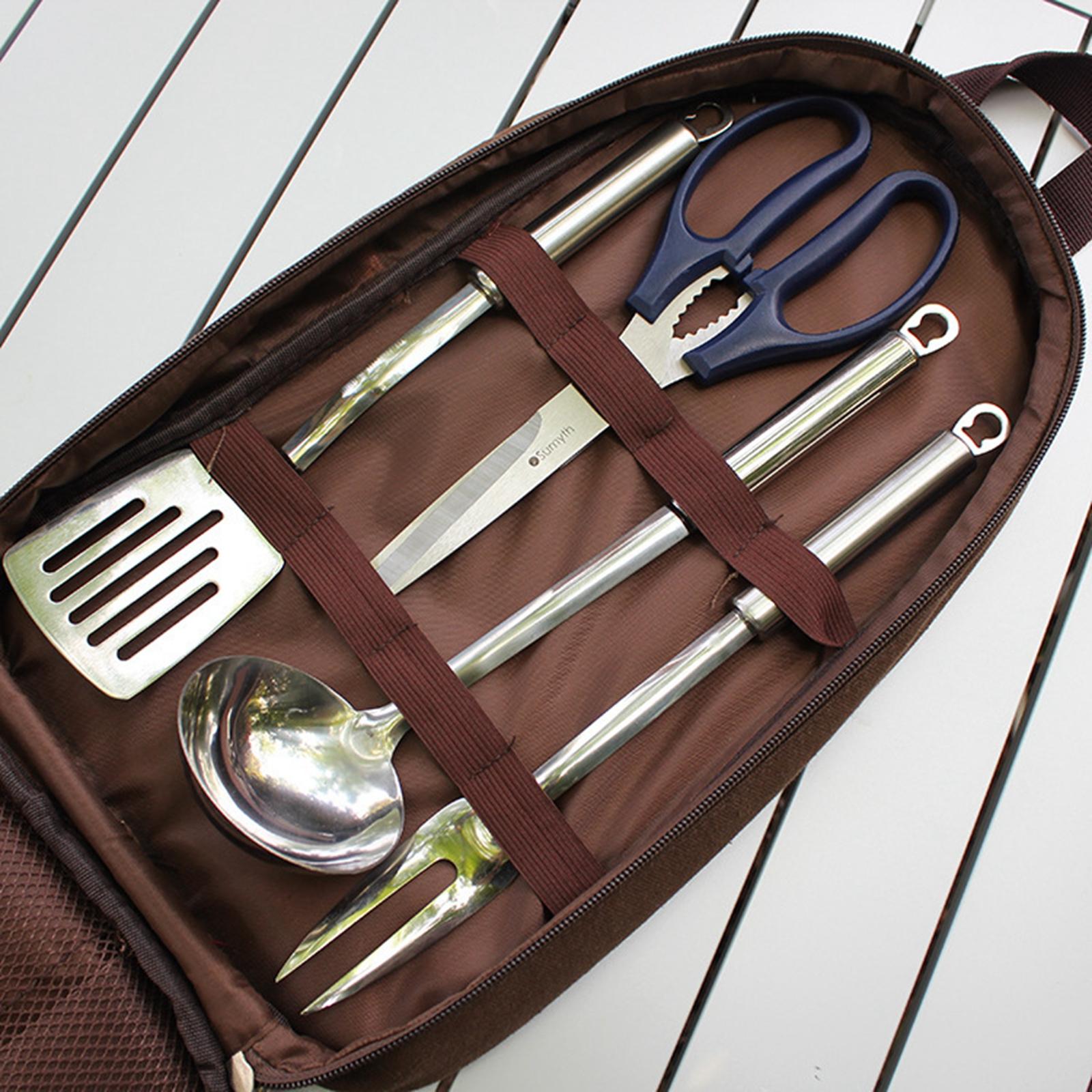 ชุดเครื่องครัว7ชิ้นสำหรับตั้งแ - Camping Cooking Utensil Bag บทวิจารณ์และราคา