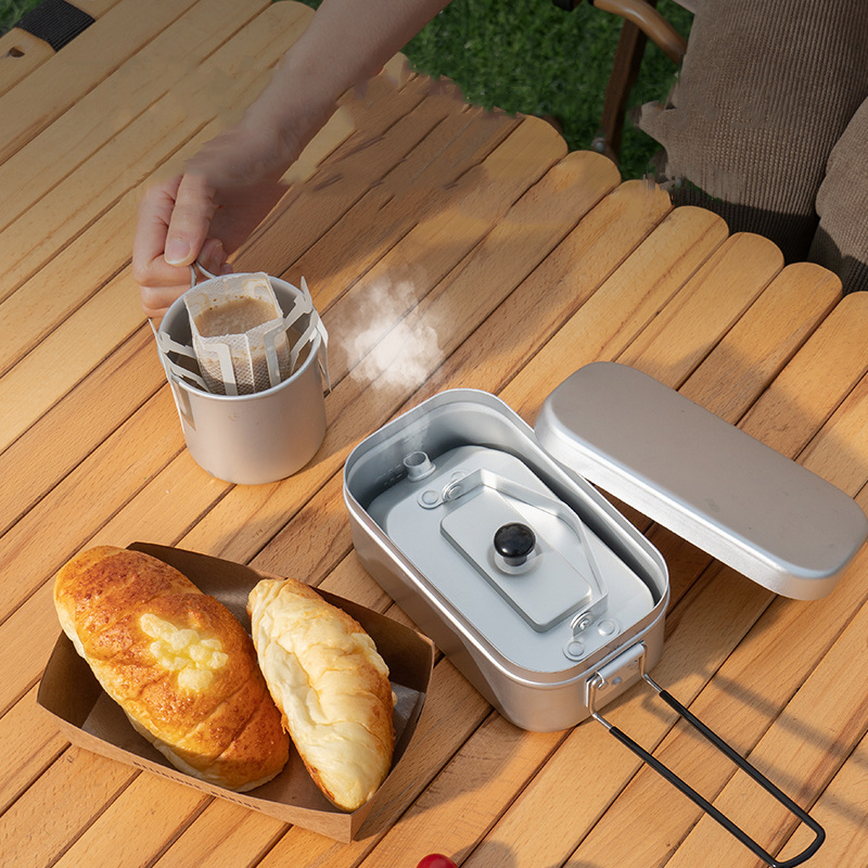กาน้ำชาแบบพกพาสำหรับปิกนิกการต - Camping Cooking Pot Stainless Steel บทวิจารณ์และราคา