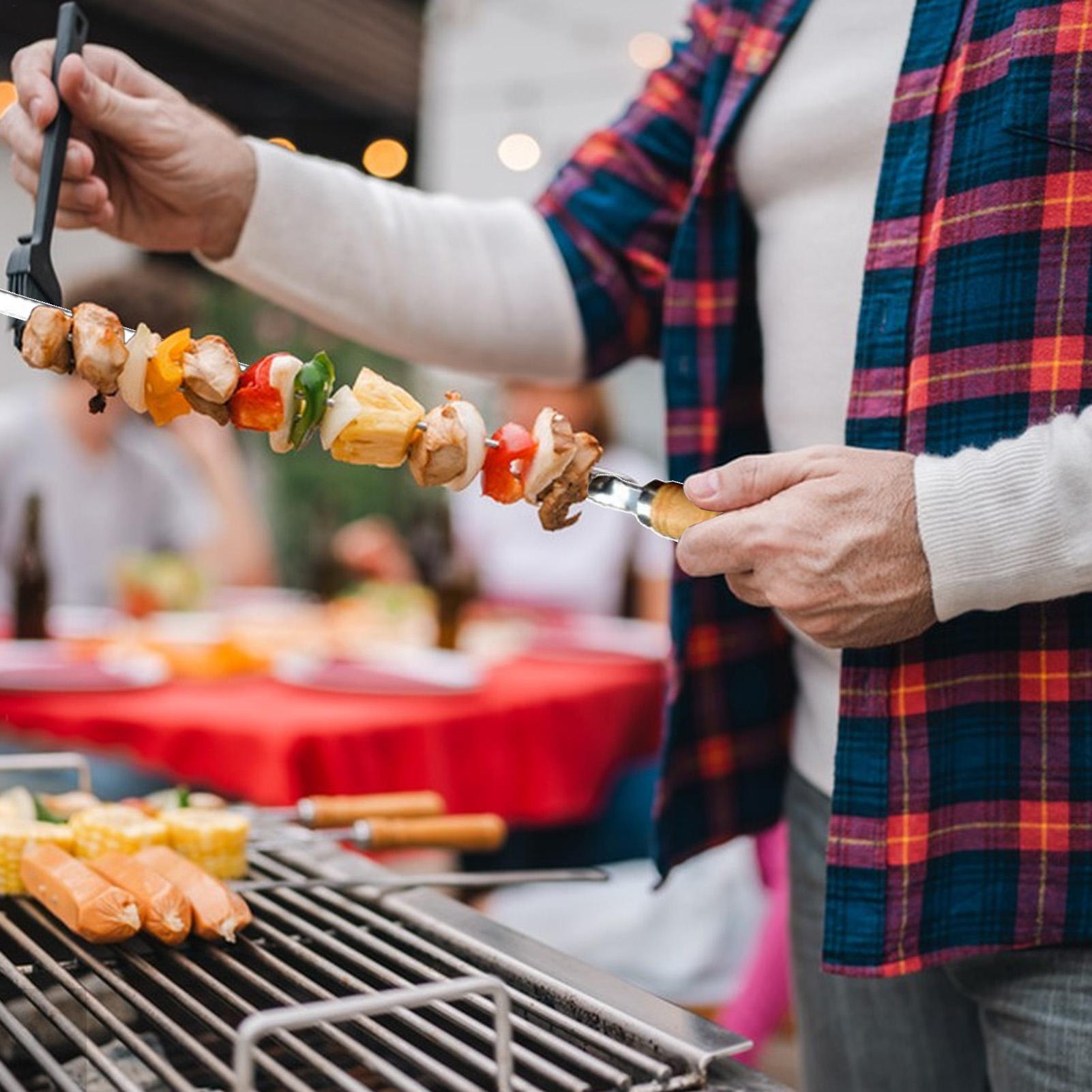 โลหะย่าง Skewers ย่าง Bbq Skew - Camping Cooking Vegetables บทวิจารณ์และราคา