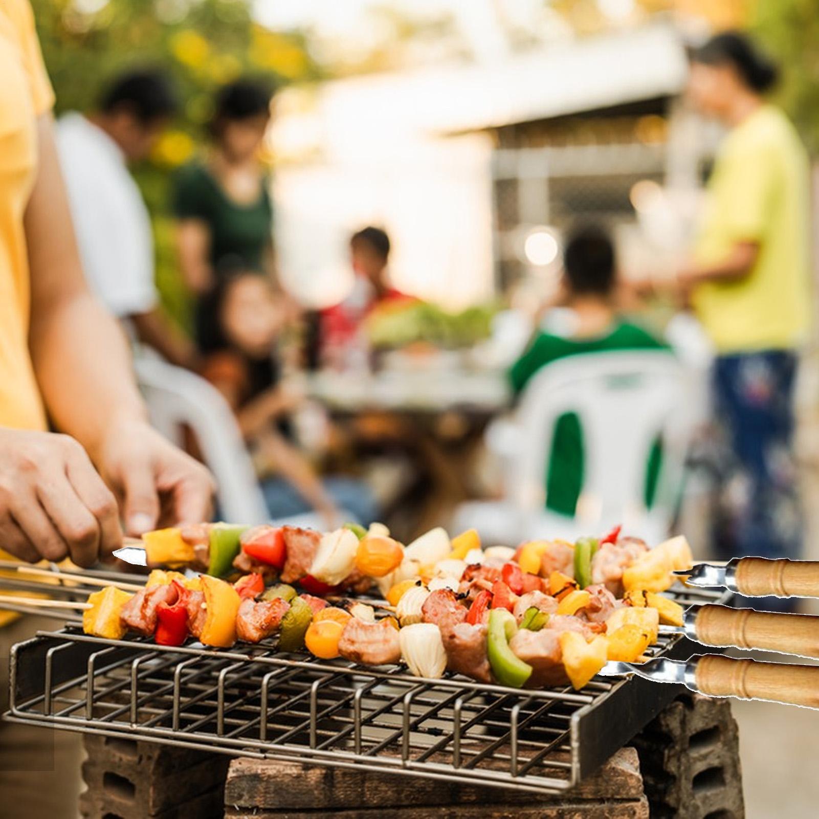 โลหะย่าง Skewers ย่าง Bbq Skew - Camping Cooking Vegetables บทวิจารณ์และราคา