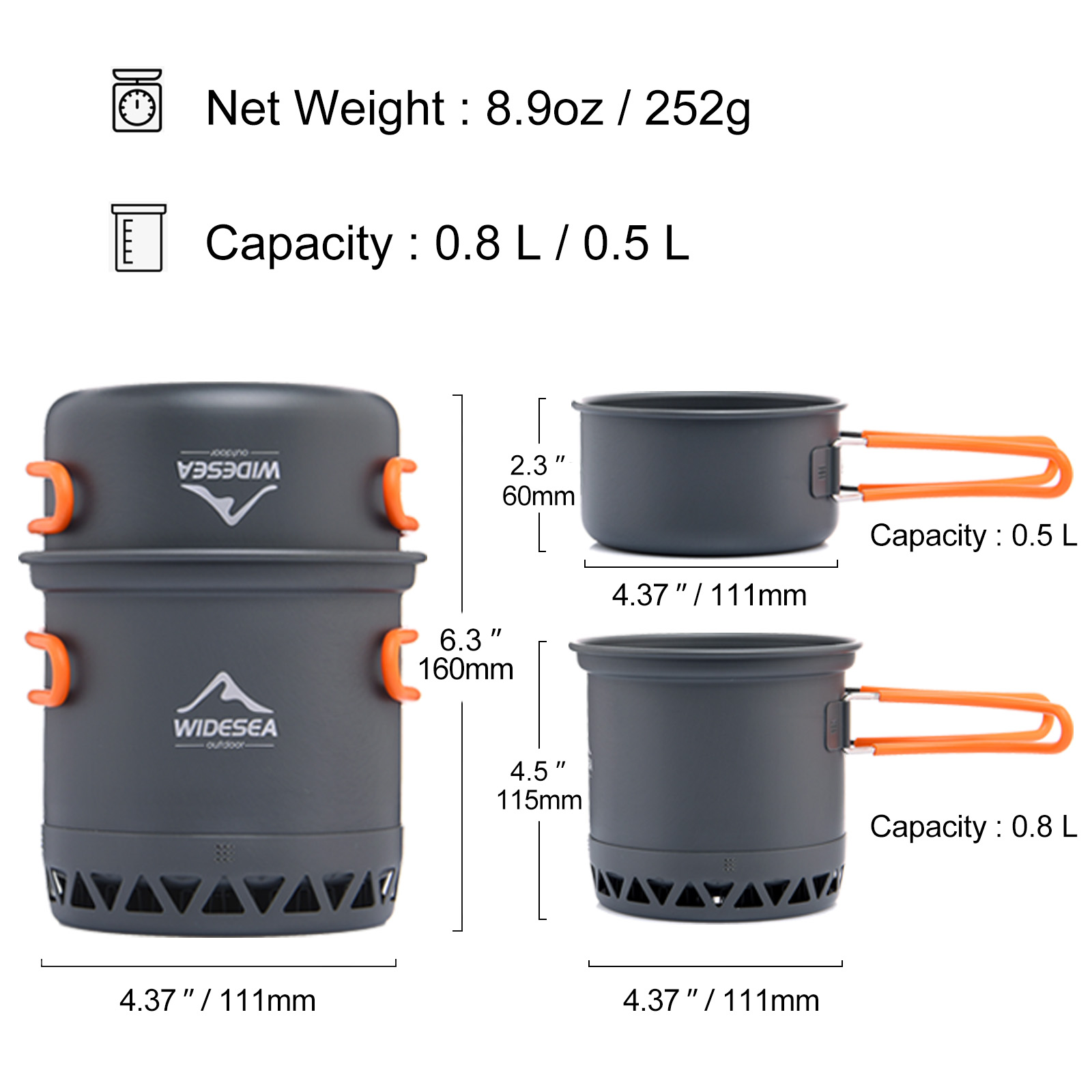 Widesea Camping 1.3L 2.3L เครื - Quechua Camping Cooking Set บทวิจารณ์และราคา