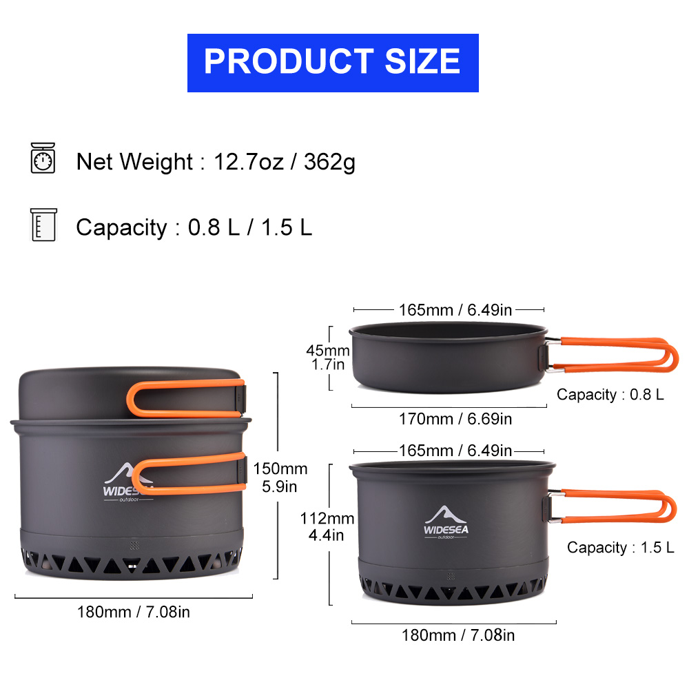 Widesea Camping 1.3L 2.3L เครื - Quechua Camping Cooking Set บทวิจารณ์และราคา