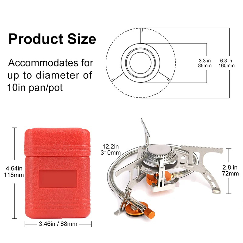 เตาแก๊สแคมป์ปิ้งแบบพกพาพับเตาแ - Camping Cooking Gas Stove บทวิจารณ์และราคา