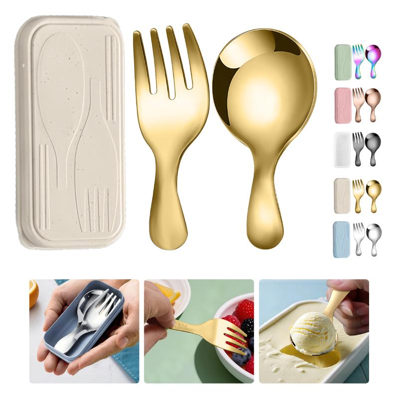 ชุดช้อนส้อมสแตนเลส 2 ชิ้น แบบพ - Camping Cooking บทวิจารณ์และราคา