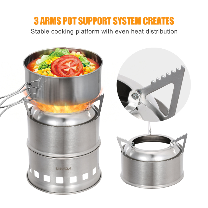 Lixada เตาไม้สแตนเลสสำหรับตั้ง - Camping Cooking System บทวิจารณ์และราคา