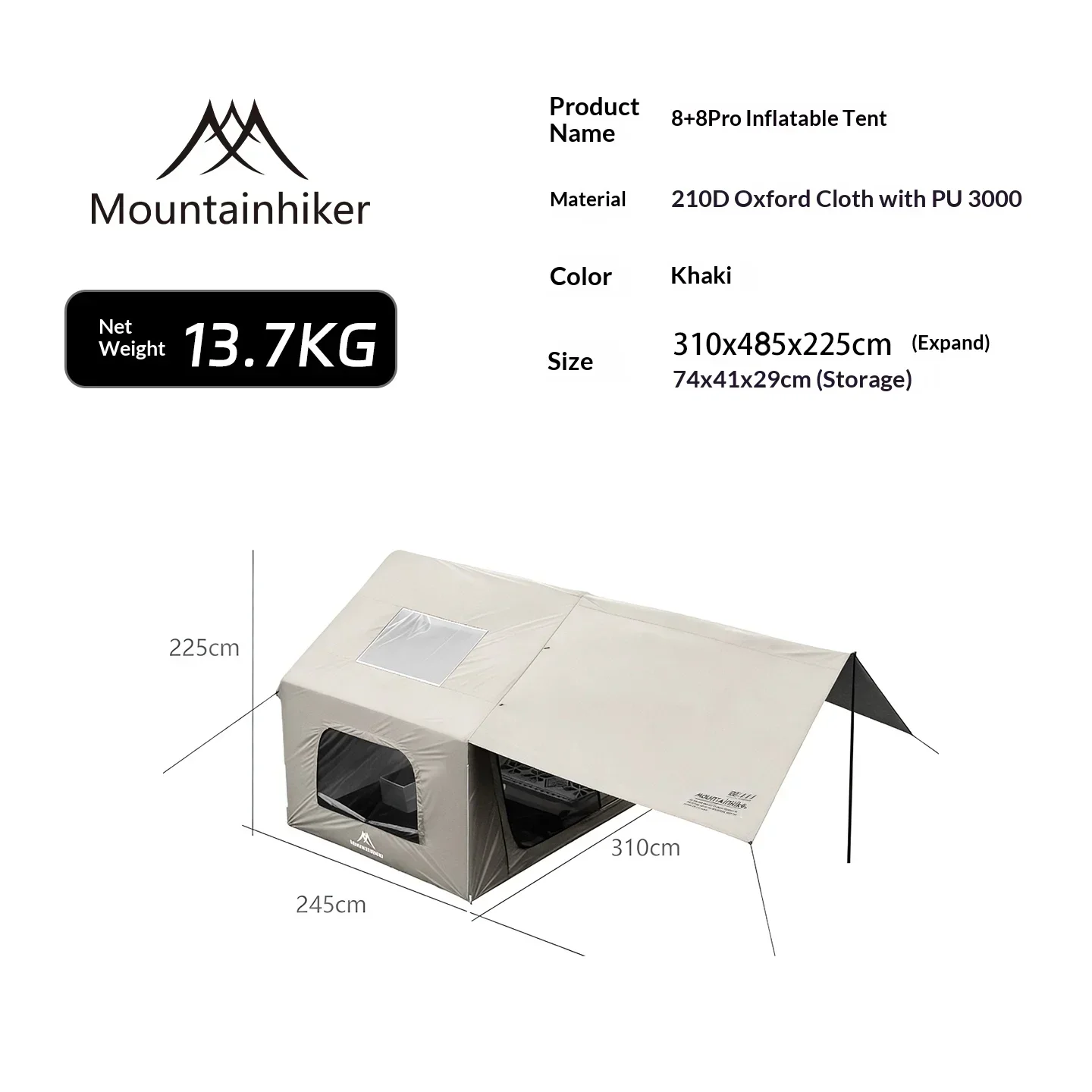 8+8 ㎡   เต็นท์ตั้งแคมป์แบบเป่า - Camping Cooking Utensils Kit บทวิจารณ์และราคา