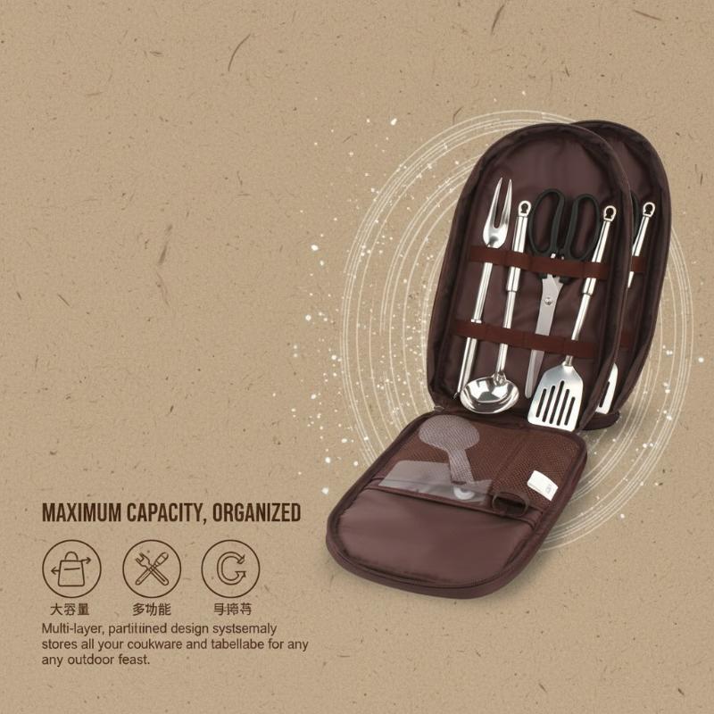 กระเป๋าทำอาหารกลางแจ้ง กระเป๋า - Camping Cooking Utensil Bag บทวิจารณ์และราคา