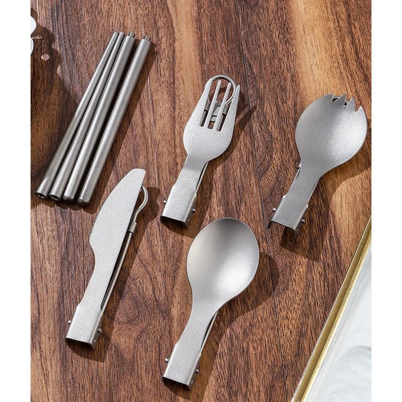 ชุดอุปกรณ์รับประทานอาหารพับได้ - Camping Cooking Set Lightweight บทวิจารณ์และราคา