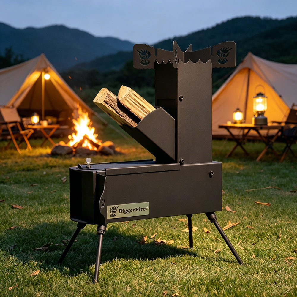 เตาไม้แบบพกพาสำหรับทำอาหาร ใช้ - Camping Cooking Fire Stove บทวิจารณ์และราคา