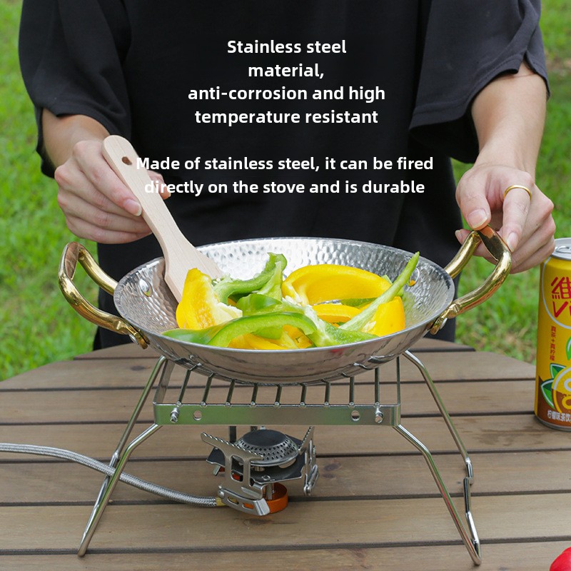ที่วางเตาสแตนเลสน้ำหนักเบาสำหร - Camping Cooking Tripod บทวิจารณ์และราคา